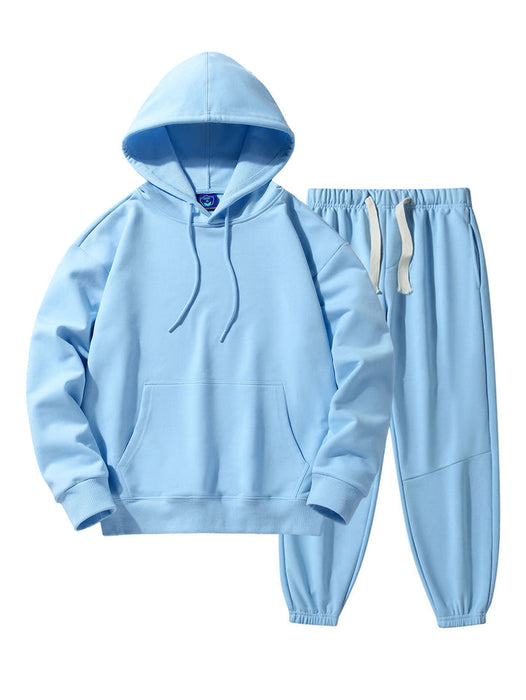 Basic Drop Shoulder Relaxed Hoodie And Jogger Pants