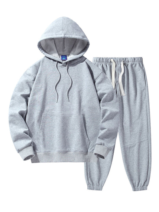 Basic Drop Shoulder Relaxed Hoodie And Jogger Pants