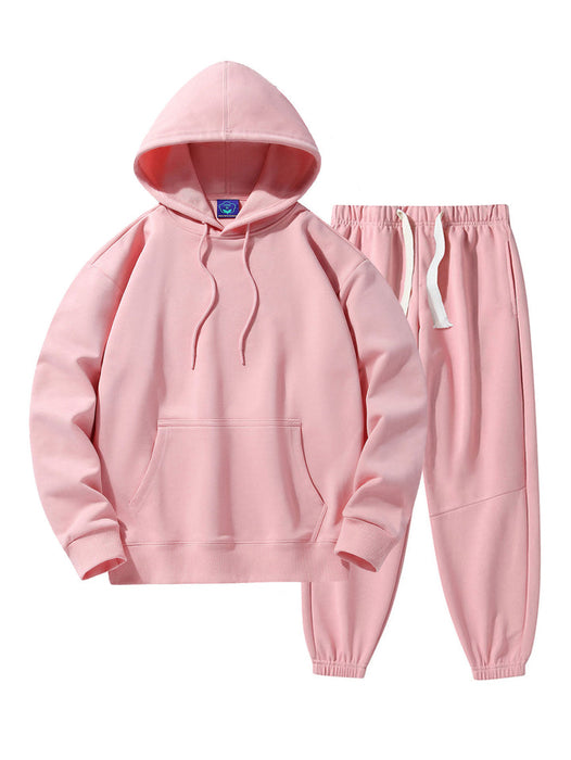 Basic Drop Shoulder Relaxed Hoodie And Jogger Pants