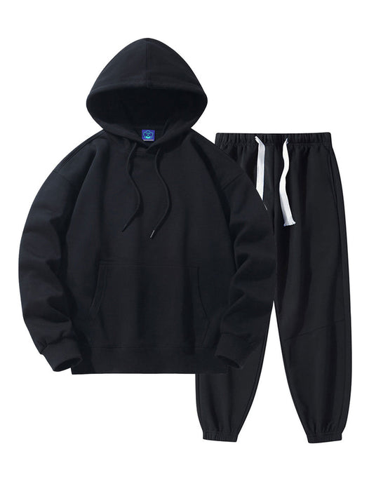 Basic Drop Shoulder Relaxed Hoodie And Jogger Pants