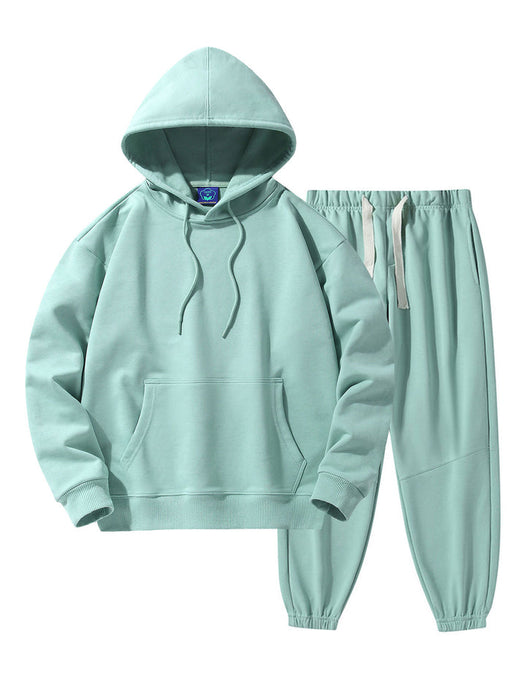 Basic Drop Shoulder Relaxed Hoodie And Jogger Pants