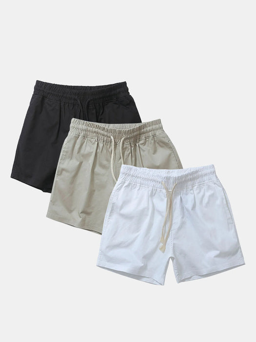 3 Pieces Cotton Drawstring Short