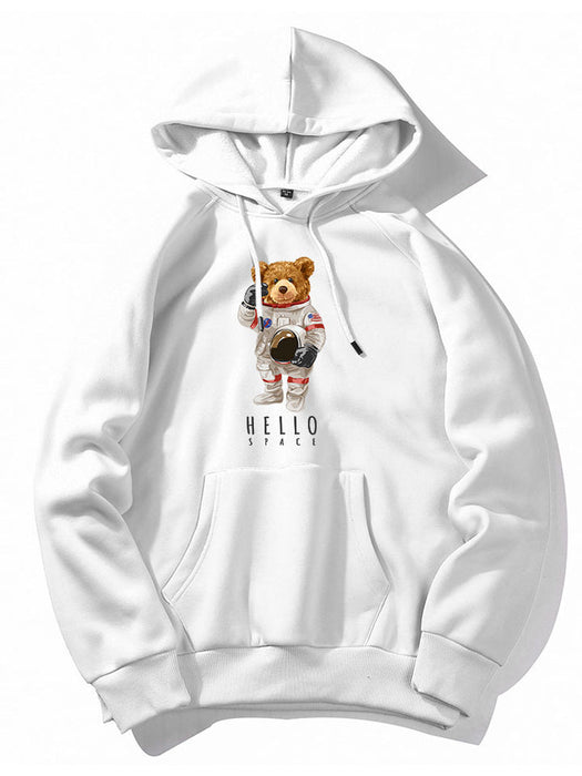 Astronaut Bear Print Hoodie