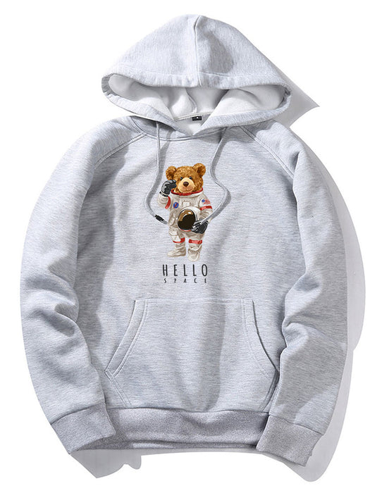 Astronaut Bear Print Hoodie