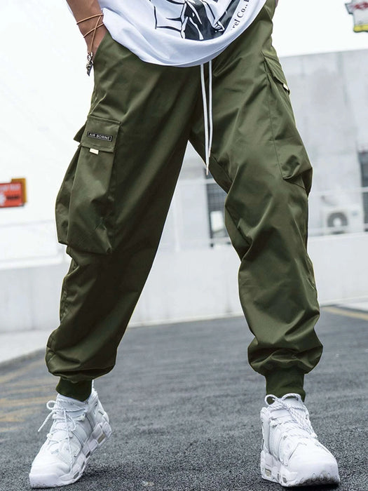 Letter Graphic Flap Pocket Cargo Pants