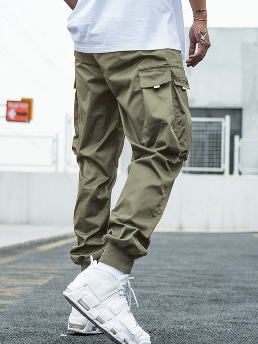 Letter Graphic Flap Pocket Cargo Pants