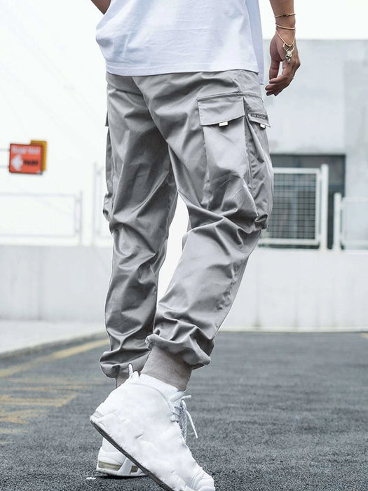 Letter Graphic Flap Pocket Cargo Pants