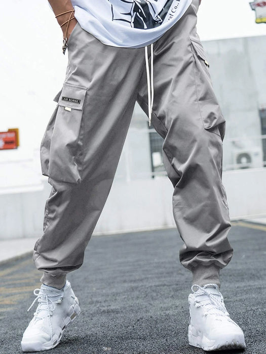 Letter Graphic Flap Pocket Cargo Pants