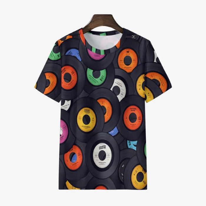 Vinyl Record Round Casual T Shirt