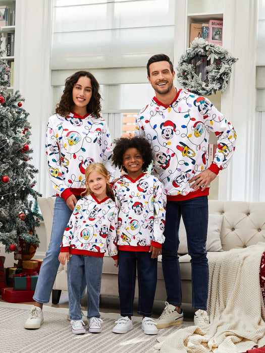 Mickey Printed Family Matching Christmas Hoodie Sets