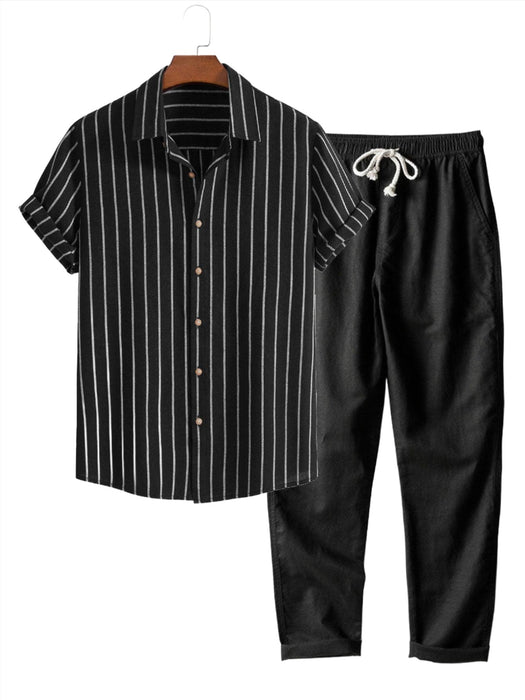 Striped Shirt And Trousers Set