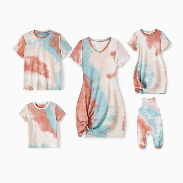 Tie Dye Pattern Family Matching Outfit Set