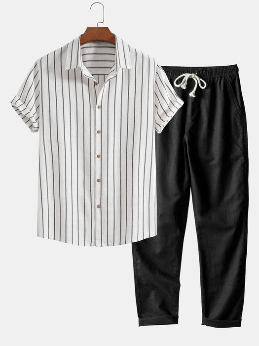 Striped Shirt And Trousers Set