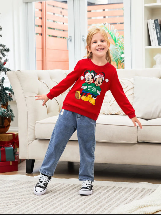 Mickey And Friends Printed Family Matching Christmas Sweatshirts