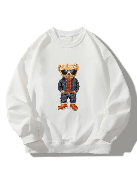 Denim Bear Crew Neck Sweatshirt