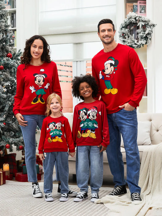 Mickey And Friends Printed Family Matching Christmas Sweatshirts