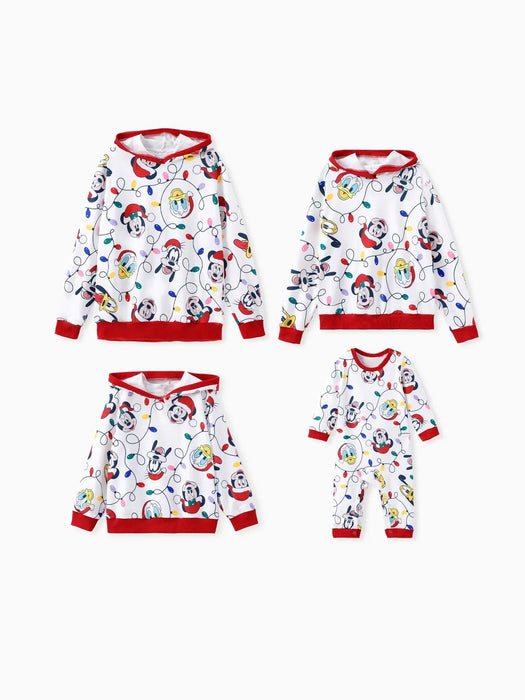 Mickey Printed Family Matching Christmas Hoodie Sets