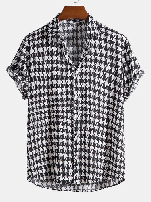 Black and White Geometric Print Shirt