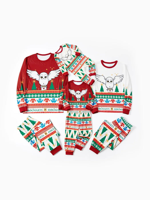 Christmas Tree And Owl Print Family Matching Christmas Pajama Set