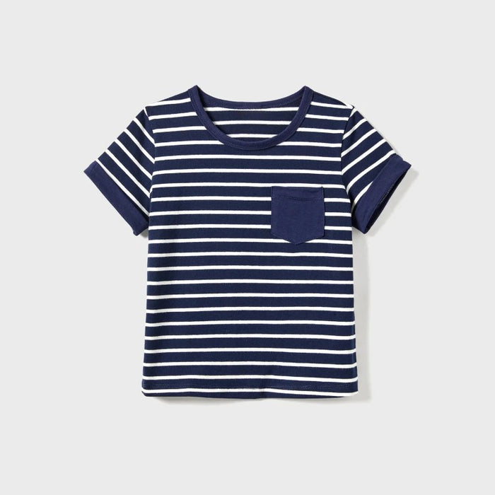 Family Matching Tees And Stripe Strap Dresses