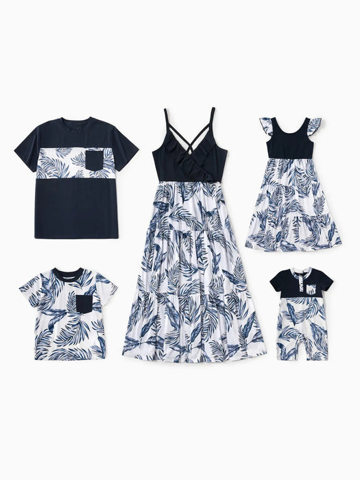 Floral Outfits Family Matching Sets With Adjustable Straps