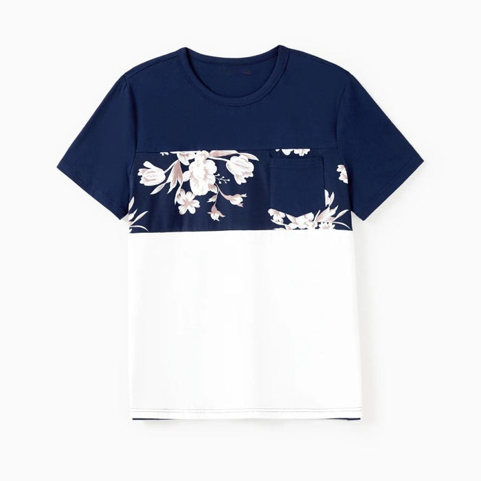 Family Matching Floral Tees And Floral Print Dresses Set