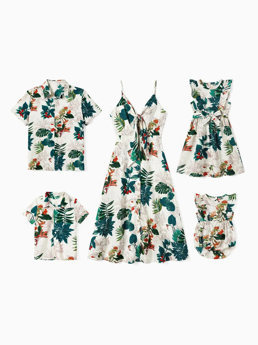 Coordinated Family Floral Outfits With Adjustable Straps Family Matching Set