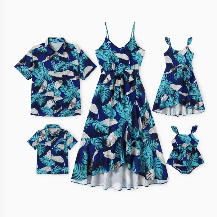 Leaf Printed Family Matching Outfit Set