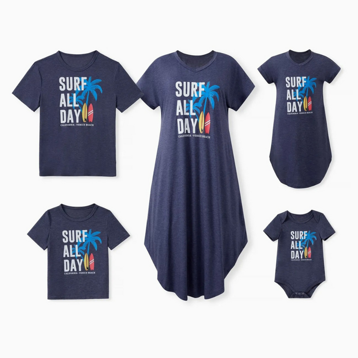 Surf All Day Printed Family Matching Outfit Set