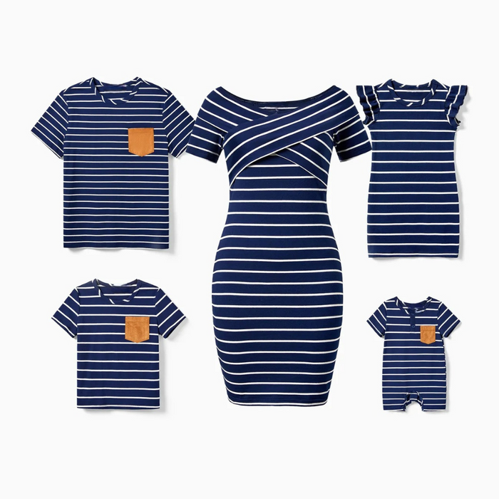 Striped Family Matching Outfit Set