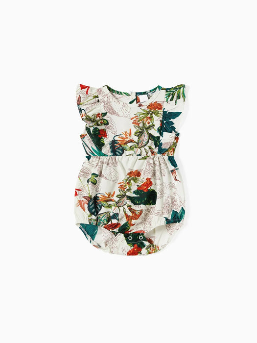 Coordinated Family Floral Outfits With Adjustable Straps Family Matching Set