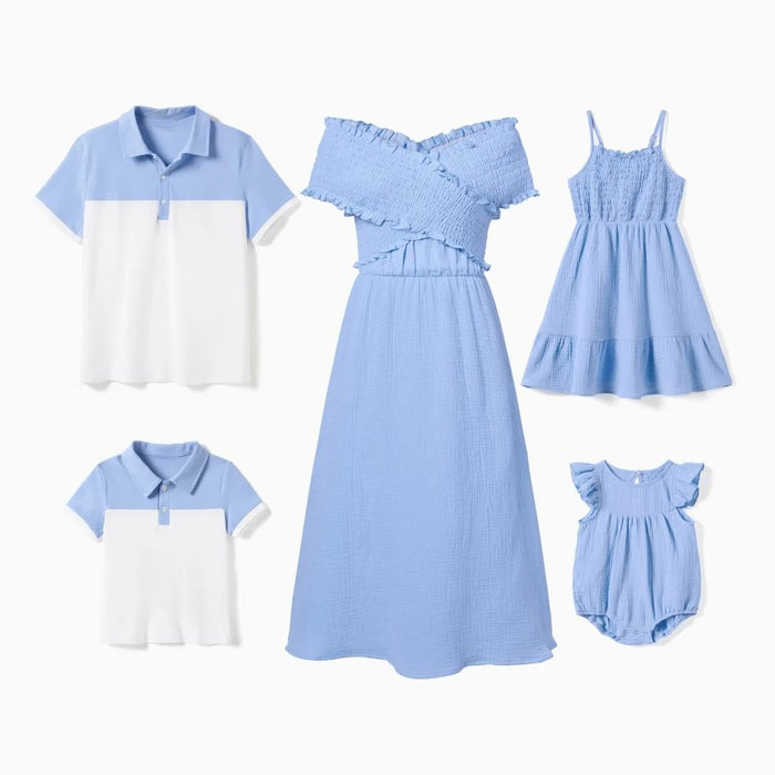 Family Matching Polo And Dress Sets