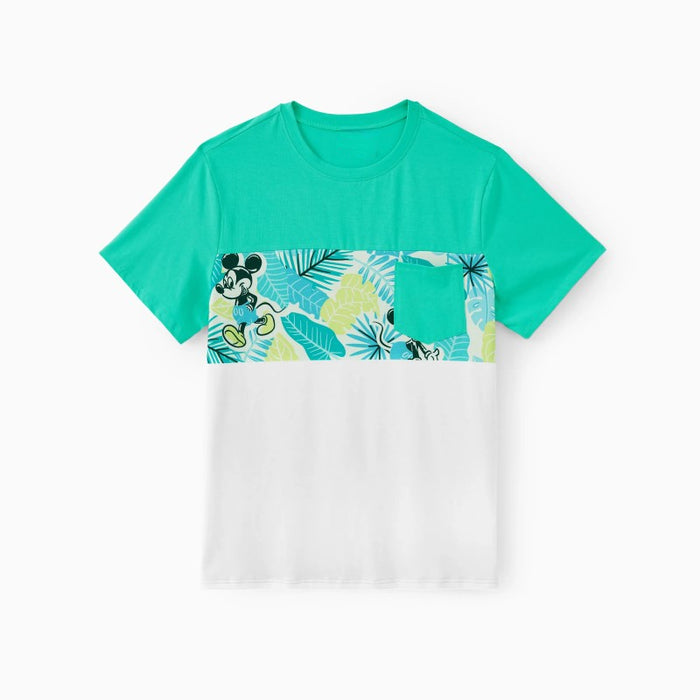 Family Matching Tropical Floral Mickey Mouse Print Outfits