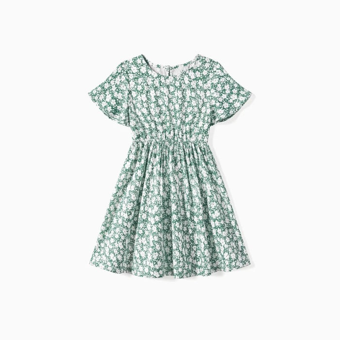 Floral Dresses And Colored Tees Family Matching Sets