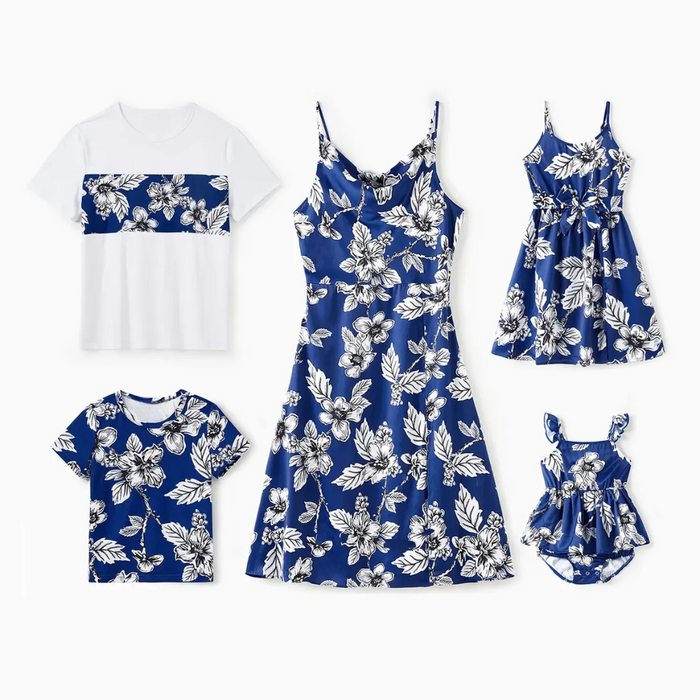 Family Matching Flower Printed Outfits