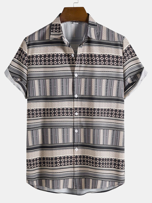 Aztec Print Button Up Shirt