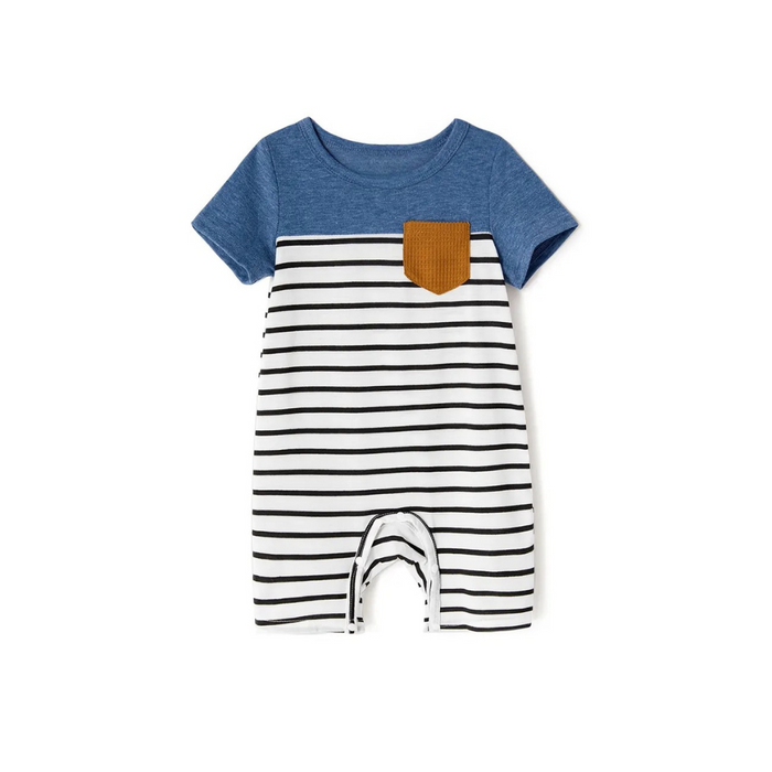 Striped Pocket Family Matching Outfit Set