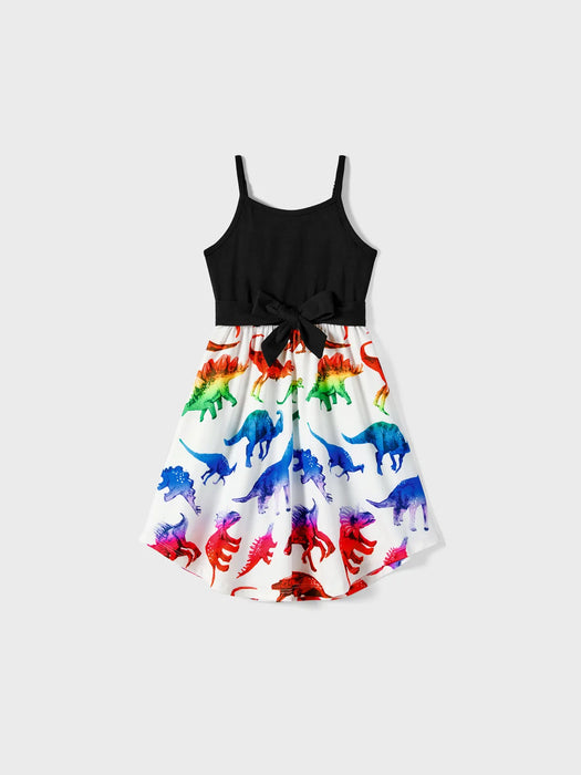 Family Matching Dinosaur Dresses And T Shirts Sets