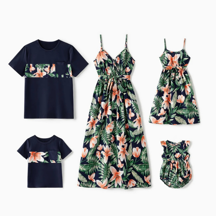 Casual Floral Family Matching Outfit Set