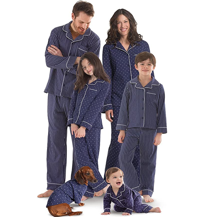 Family Pajamas Soft Cotton Navy