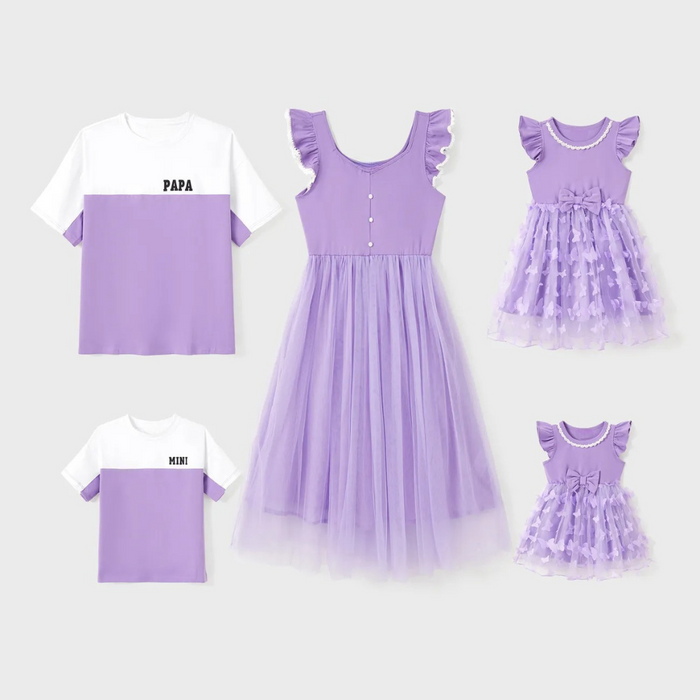 Elegant Lavender Family Outfits Set