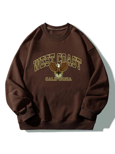 West Coast Eagle Print Sweatshirt