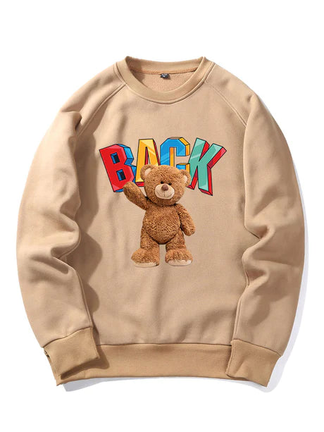 Bear Print Raglan Sleeve Sweatshirt