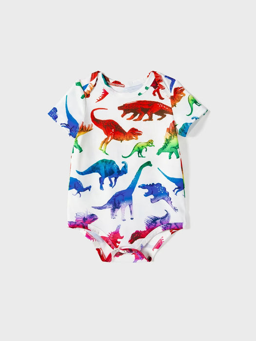 Family Matching Dinosaur Dresses And T Shirts Sets