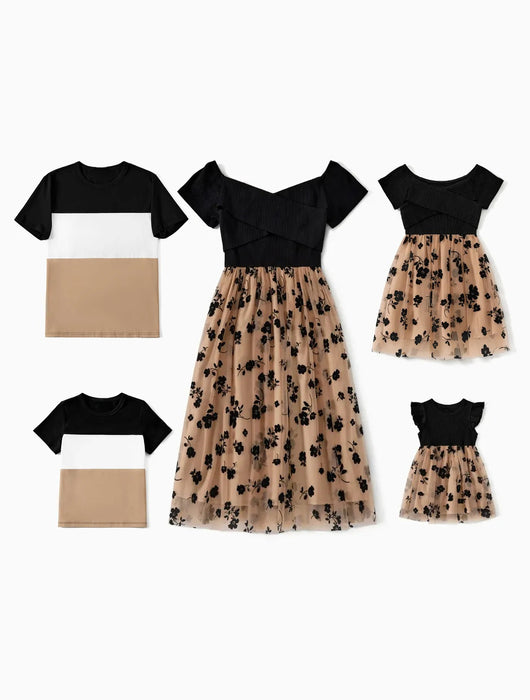 Floral Print Dresses Family Matching Set