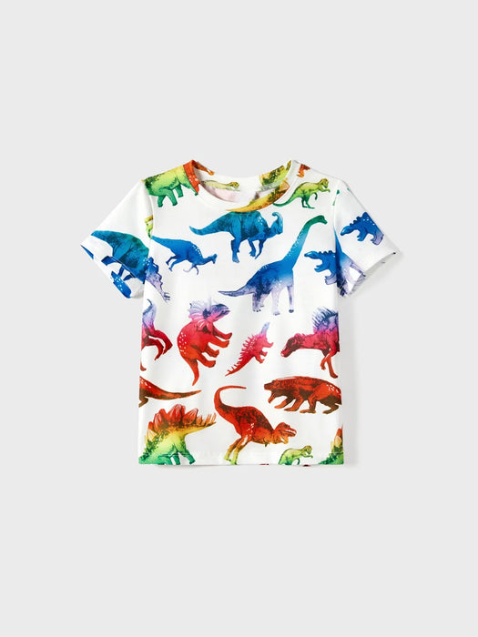 Family Matching Dinosaur Dresses And T Shirts Sets