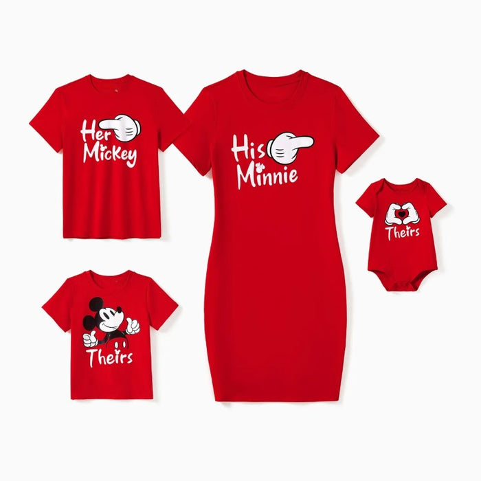 Family Matching Mickey Style T Shirts Dresses And Rompers