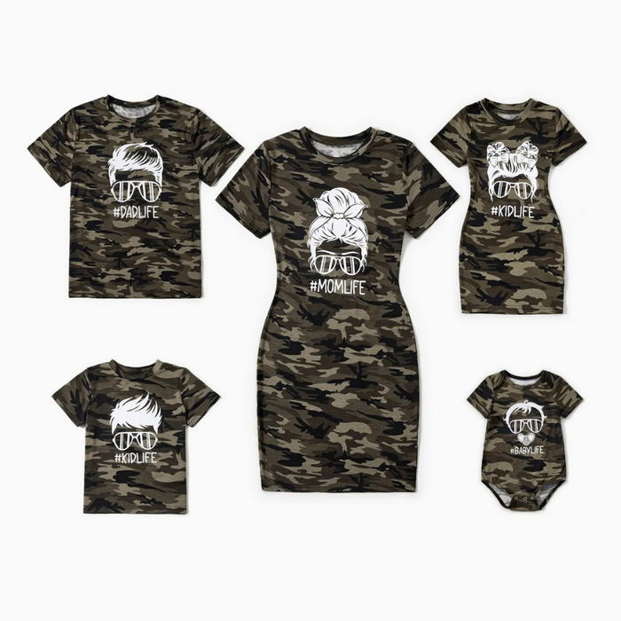 Camo Printed Family Matching Outfit Set