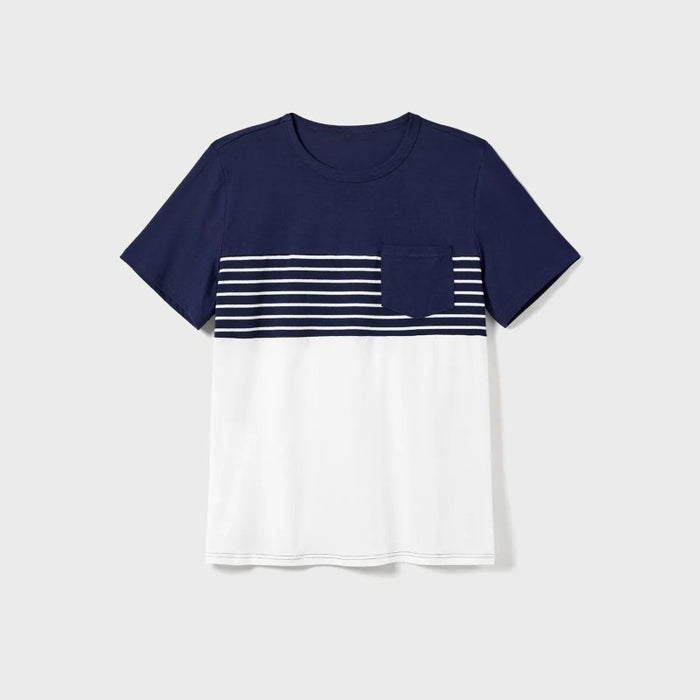 Family Matching Tees And Stripe Strap Dresses