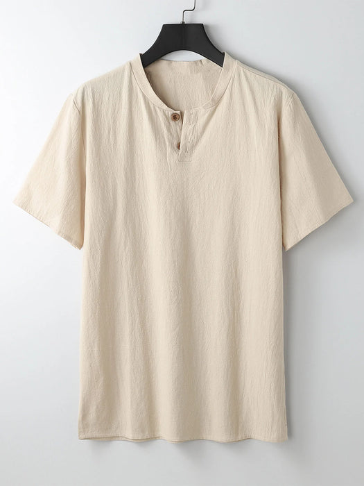 Solid Colored V-Neck  Shirt